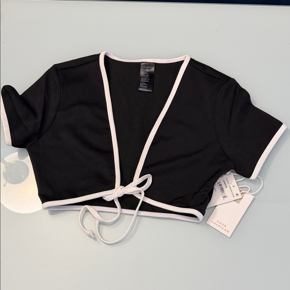 NWT Good American Front Tie Swim Top